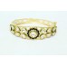 Gold Plated Alloy Metal Bangle bridal wedding jewelry uncut white zircon stone